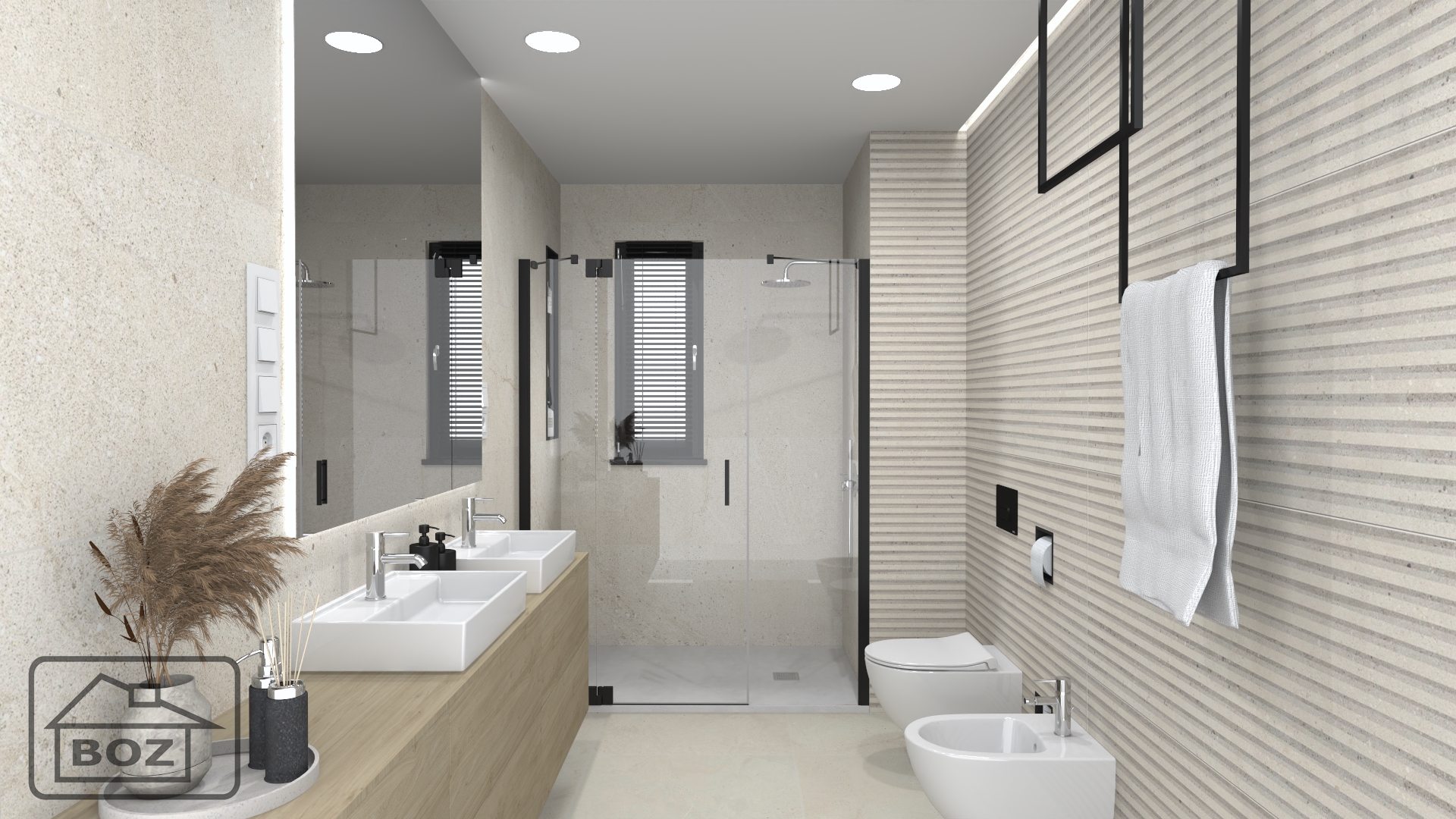 Minimalistyczna łazienka Japandi