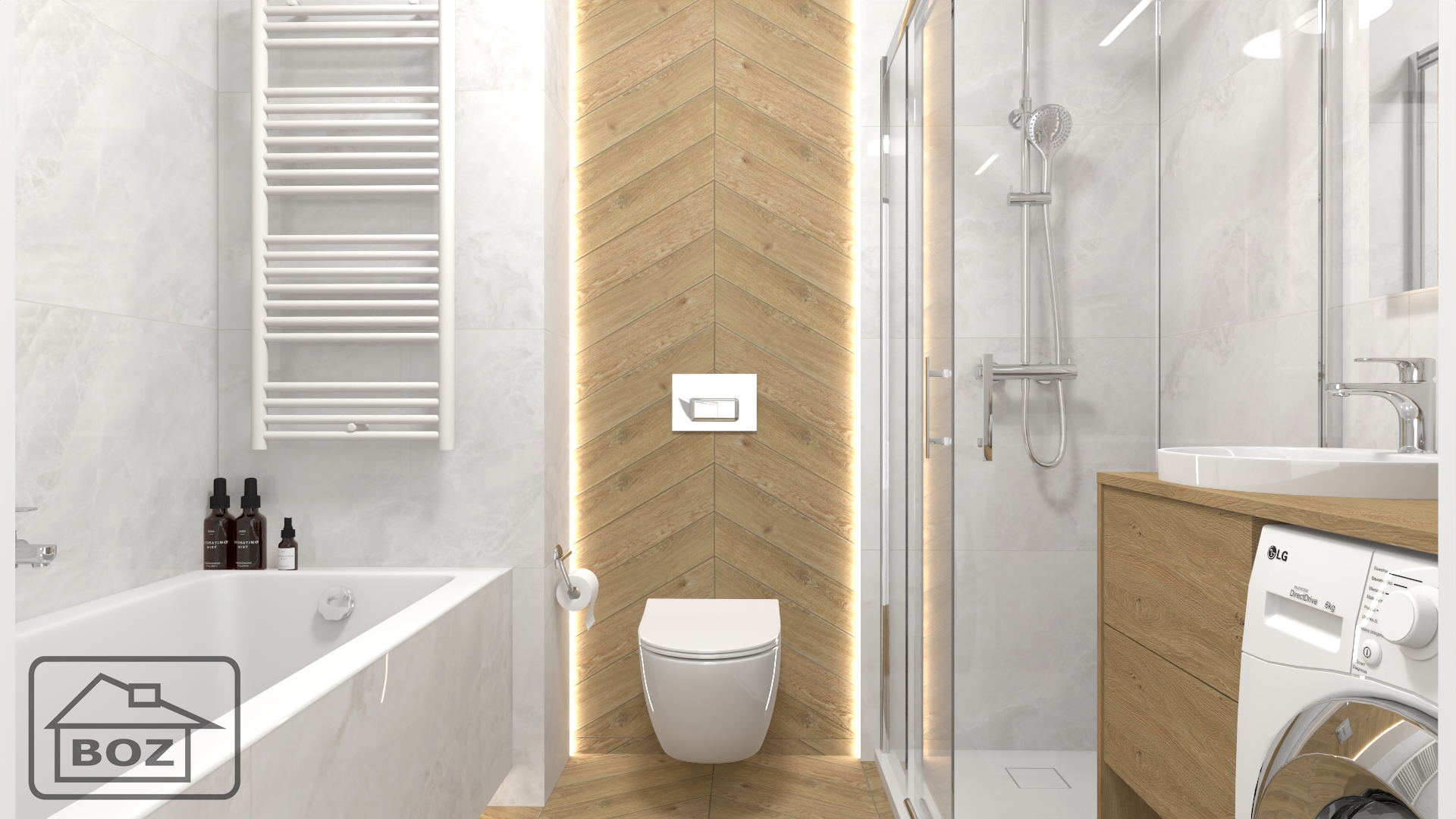 łazienka z prysznicem narożnym