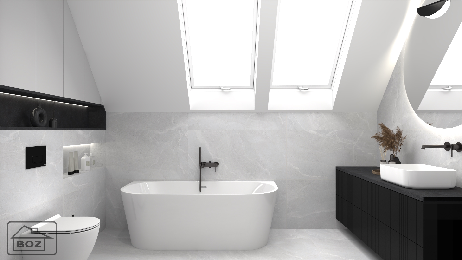 łazienka na poddaszu